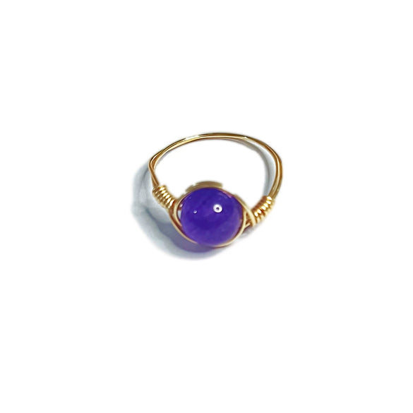 Natural Chalcedony Stone Ring Purely Handmade Hand Woven Winding Design Color Preserving Versatile Unisex Jewelry
