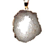 Natural Crystal Agate Cave Pendant Necklace With Electroplated Edge For Unisex Featuring Geometry Styling And Pattern Original Design Ochain Mixed Gem Inlay