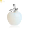 Natural Crystal Apple Pendant Alloy Necklace Women's Fashion Jewelry With Polishing Treatment