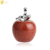 Natural Crystal Apple Pendant Alloy Necklace Women's Fashion Jewelry With Polishing Treatment