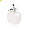 Natural Crystal Apple Pendant Alloy Necklace Women's Fashion Jewelry With Polishing Treatment