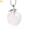 Natural Crystal Apple Pendant Alloy Necklace Women's Fashion Jewelry With Polishing Treatment
