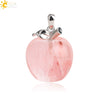 Natural Crystal Apple Pendant Alloy Necklace Women's Fashion Jewelry With Polishing Treatment