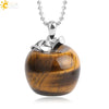 Natural Crystal Apple Pendant Alloy Necklace Women's Fashion Jewelry With Polishing Treatment