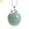 Natural Crystal Apple Pendant Alloy Necklace Women's Fashion Jewelry With Polishing Treatment