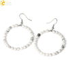 Natural Crystal Beaded Amethyst Earrings Personality Fashion Small Ring Drop Earrings