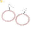 Natural Crystal Beaded Amethyst Earrings Personality Fashion Small Ring Drop Earrings