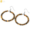 Natural Crystal Beaded Amethyst Earrings Personality Fashion Small Ring Drop Earrings