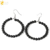 Natural Crystal Beaded Amethyst Earrings Personality Fashion Small Ring Drop Earrings