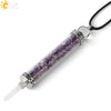 Natural Crystal Bottle Pendant Necklace Electroplated Personality Style Unisex Jewelry