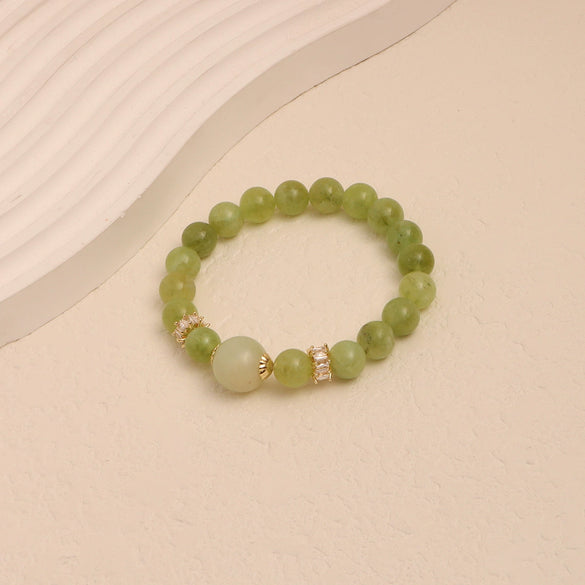 Natural Crystal Hand Knitted Bracelet With Freshwater Pearl And Ping An Buckle
