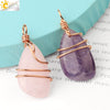 Natural Crystal Irregular Stone Wrapped Drop Pendant Necklace Minimalist Zodiac Animal Ball Chain For Women And Men