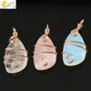 Natural Crystal Irregular Stone Wrapped Drop Pendant Necklace Minimalist Zodiac Animal Ball Chain For Women And Men