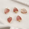 Natural Crystal Jade Minimalist Love Pendant Goldplated Edge Diy Handmade Accessories For Bracelet Necklace Earrings