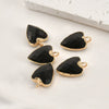 Natural Crystal Jade Minimalist Love Pendant Goldplated Edge Diy Handmade Accessories For Bracelet Necklace Earrings