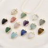Natural Crystal Jade Minimalist Love Pendant Goldplated Edge Diy Handmade Accessories For Bracelet Necklace Earrings