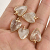 Natural Crystal Jade Minimalist Love Pendant Goldplated Edge Diy Handmade Accessories For Bracelet Necklace Earrings