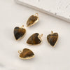 Natural Crystal Jade Minimalist Love Pendant Goldplated Edge Diy Handmade Accessories For Bracelet Necklace Earrings