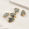 Natural Crystal Jade Minimalist Love Pendant Goldplated Edge Diy Handmade Accessories For Bracelet Necklace Earrings