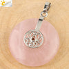 Natural Crystal Lotus Buckle Pendant Necklace With Multicolor Crystal Ball Chain Simple Jewelry