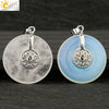 Natural Crystal Lotus Buckle Pendant Necklace With Multicolor Crystal Ball Chain Simple Jewelry