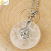 Natural Crystal Lotus Buckle Pendant Necklace With Multicolor Crystal Ball Chain Simple Jewelry