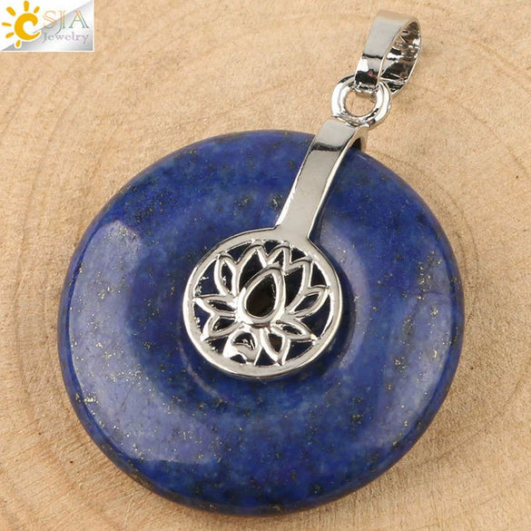 Natural Crystal Lotus Buckle Pendant Necklace With Multicolor Crystal Ball Chain Simple Jewelry