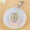 Natural Crystal Lotus Buckle Pendant Necklace With Multicolor Crystal Ball Chain Simple Jewelry