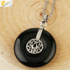 Natural Crystal Lotus Buckle Pendant Necklace With Multicolor Crystal Ball Chain Simple Jewelry
