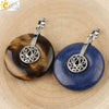 Natural Crystal Lotus Buckle Pendant Necklace With Multicolor Crystal Ball Chain Simple Jewelry