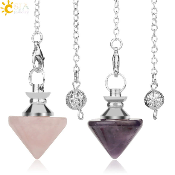Natural Crystal Obsidian Cone Pendulum Minimalist Stone Jewelry Reiki Accessory Multi Color Gemstone Pendant
