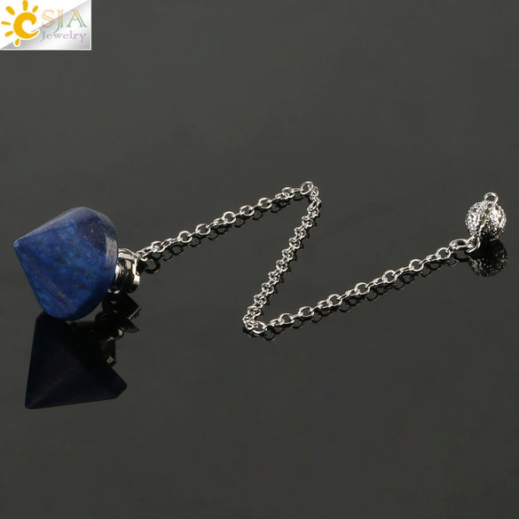 Natural Crystal Obsidian Cone Pendulum Minimalist Stone Jewelry Reiki Accessory Multi Color Gemstone Pendant