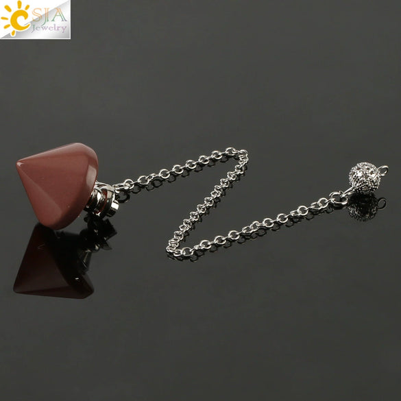 Natural Crystal Obsidian Cone Pendulum Minimalist Stone Jewelry Reiki Accessory Multi Color Gemstone Pendant
