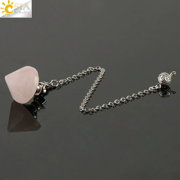 Natural Crystal Obsidian Cone Pendulum Minimalist Stone Jewelry Reiki Accessory Multi Color Gemstone Pendant