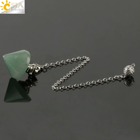 Natural Crystal Obsidian Cone Pendulum Minimalist Stone Jewelry Reiki Accessory Multi Color Gemstone Pendant