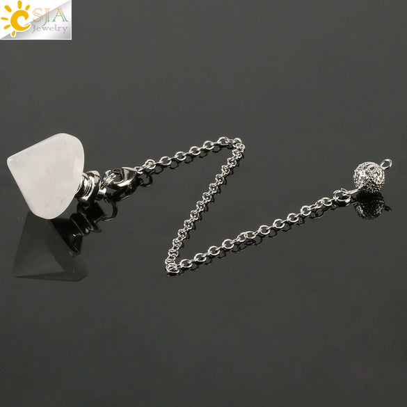 Natural Crystal Obsidian Cone Pendulum Minimalist Stone Jewelry Reiki Accessory Multi Color Gemstone Pendant