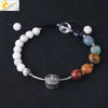 Natural Crystal Oval Stone Woven Bracelet For Women Minimalist Electroplated Bronze Color Bracelet