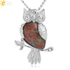Natural Crystal Owl Pendant Necklace Minimalist Animal Ball Chain Necklace For Women Classic Creative Jewelry