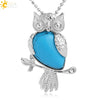 Natural Crystal Owl Pendant Necklace Minimalist Animal Ball Chain Necklace For Women Classic Creative Jewelry