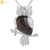 Natural Crystal Owl Pendant Necklace Minimalist Animal Ball Chain Necklace For Women Classic Creative Jewelry