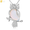 Natural Crystal Owl Pendant Necklace Minimalist Animal Ball Chain Necklace For Women Classic Creative Jewelry