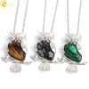 Natural Crystal Owl Pendant Necklace Minimalist Animal Ball Chain Necklace For Women Classic Creative Jewelry