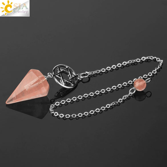 Natural Crystal Six Pointed Star Spirit Pendant Minimalist Electroplated Semi Precious Stone Jewelry Gift