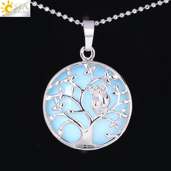 Natural Crystal Small Animal Owl Pendant Necklace Semiprecious Stone Alloy Copper Electroplated Minimalist Fashion Jewelry