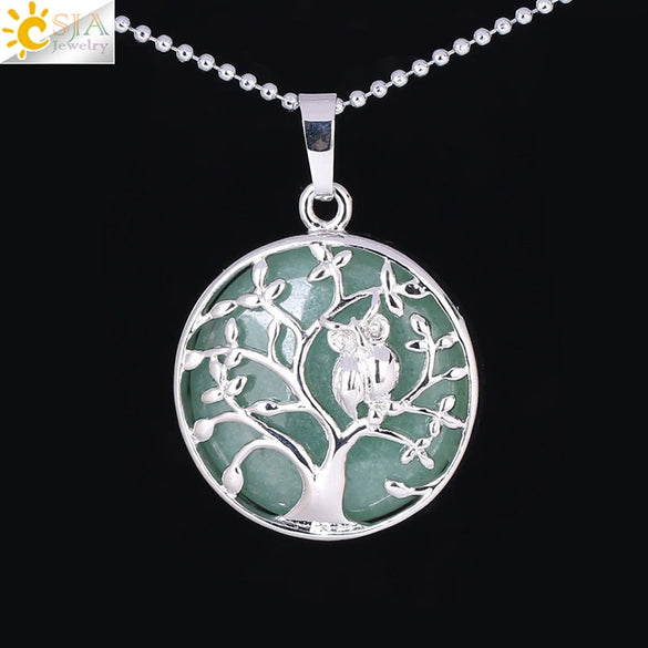 Natural Crystal Small Animal Owl Pendant Necklace Semiprecious Stone Alloy Copper Electroplated Minimalist Fashion Jewelry