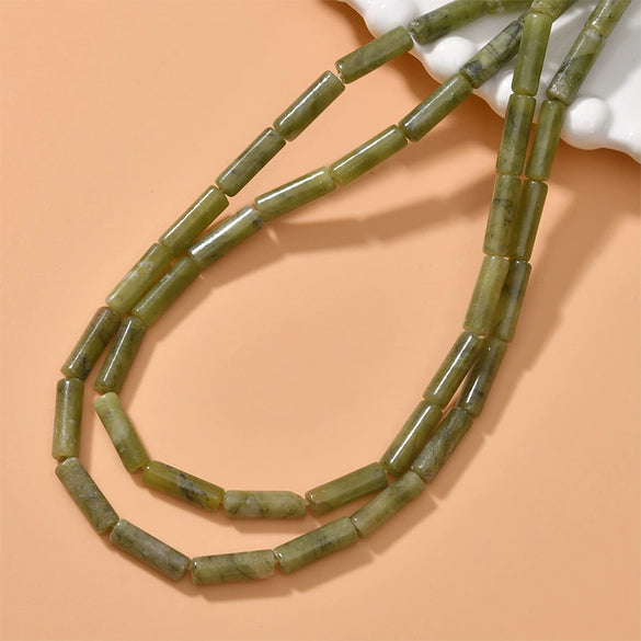 Natural Crystal Stone And Synthetic Stone Cylindrical Loose Beads For Jewelry Accessories
