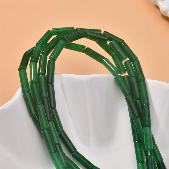 Natural Crystal Stone And Synthetic Stone Cylindrical Loose Beads For Jewelry Accessories
