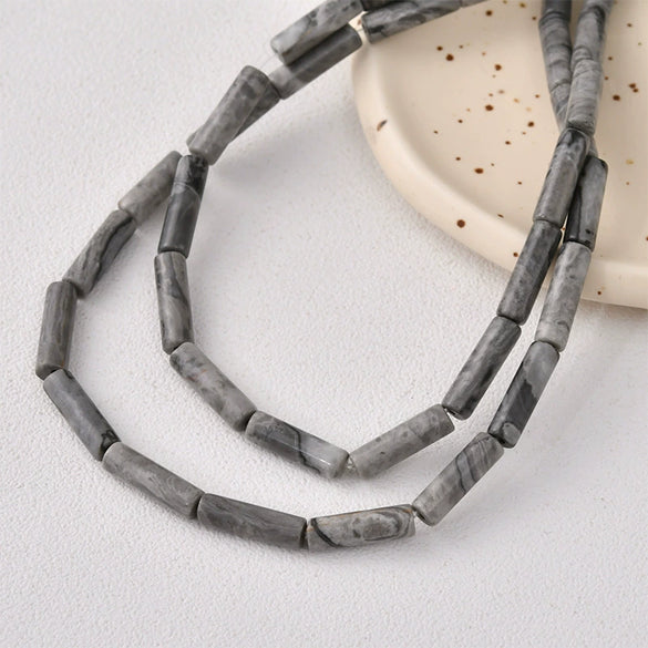 Natural Crystal Stone And Synthetic Stone Cylindrical Loose Beads For Jewelry Accessories