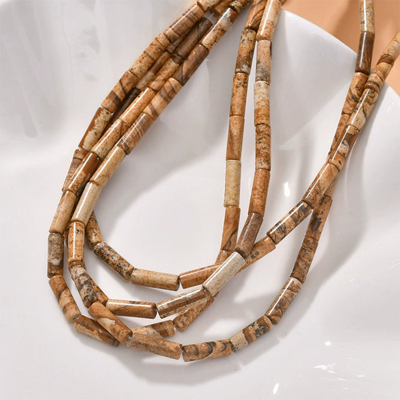 Natural Crystal Stone And Synthetic Stone Cylindrical Loose Beads For Jewelry Accessories