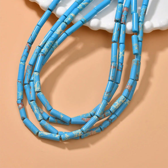 Natural Crystal Stone And Synthetic Stone Cylindrical Loose Beads For Jewelry Accessories